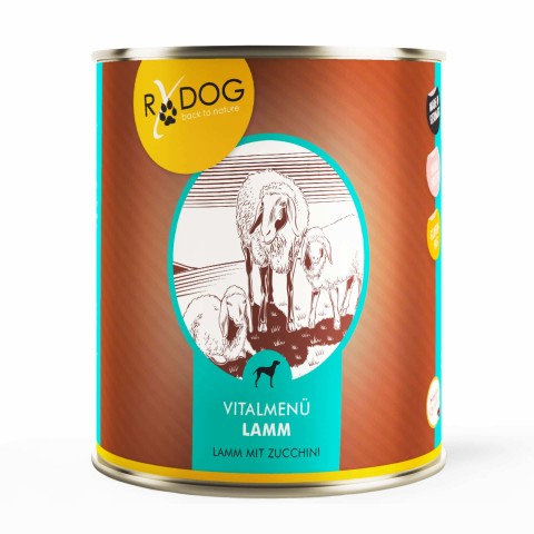 Dog Wet pet food RyDog Vital Menu Lamb (Vitalmenü Lamm) 800g 6 Piece -1- Anifit